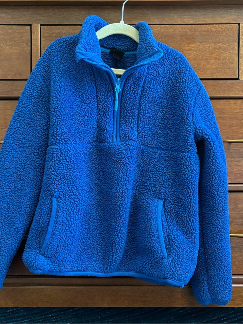 All in Motion Blue Fuzzy Fleece Pullover Quarter Zip 8/10